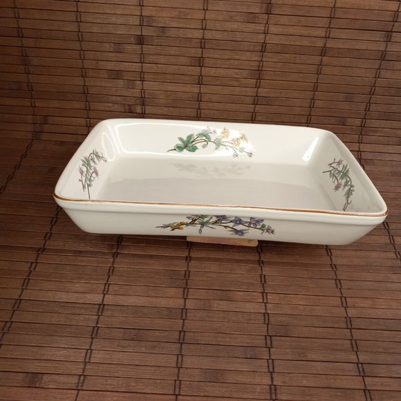 Woodhill Baking Dish Floral 12 x 9 Rectangular Ceramic Fine Bakeware Casserole - Picture 6 of 13